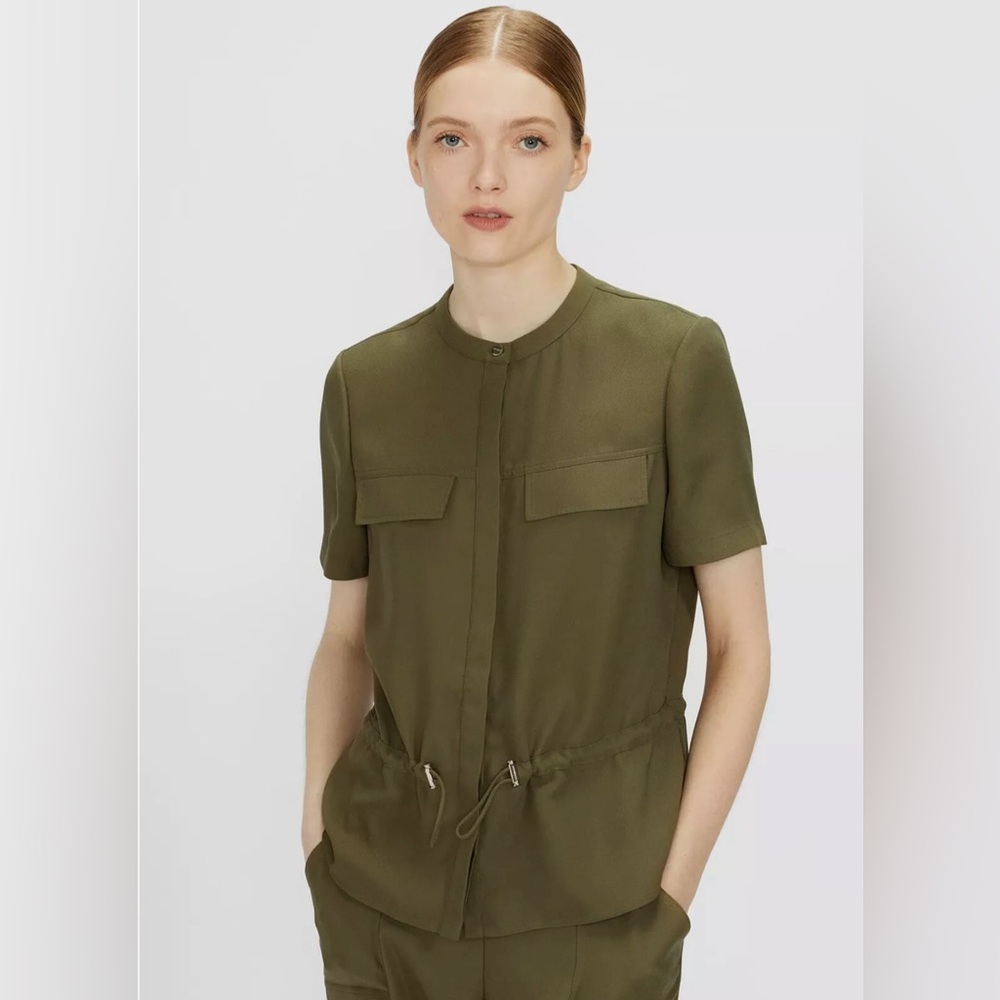 Ted Baker satin khaki cord waist utility shirt